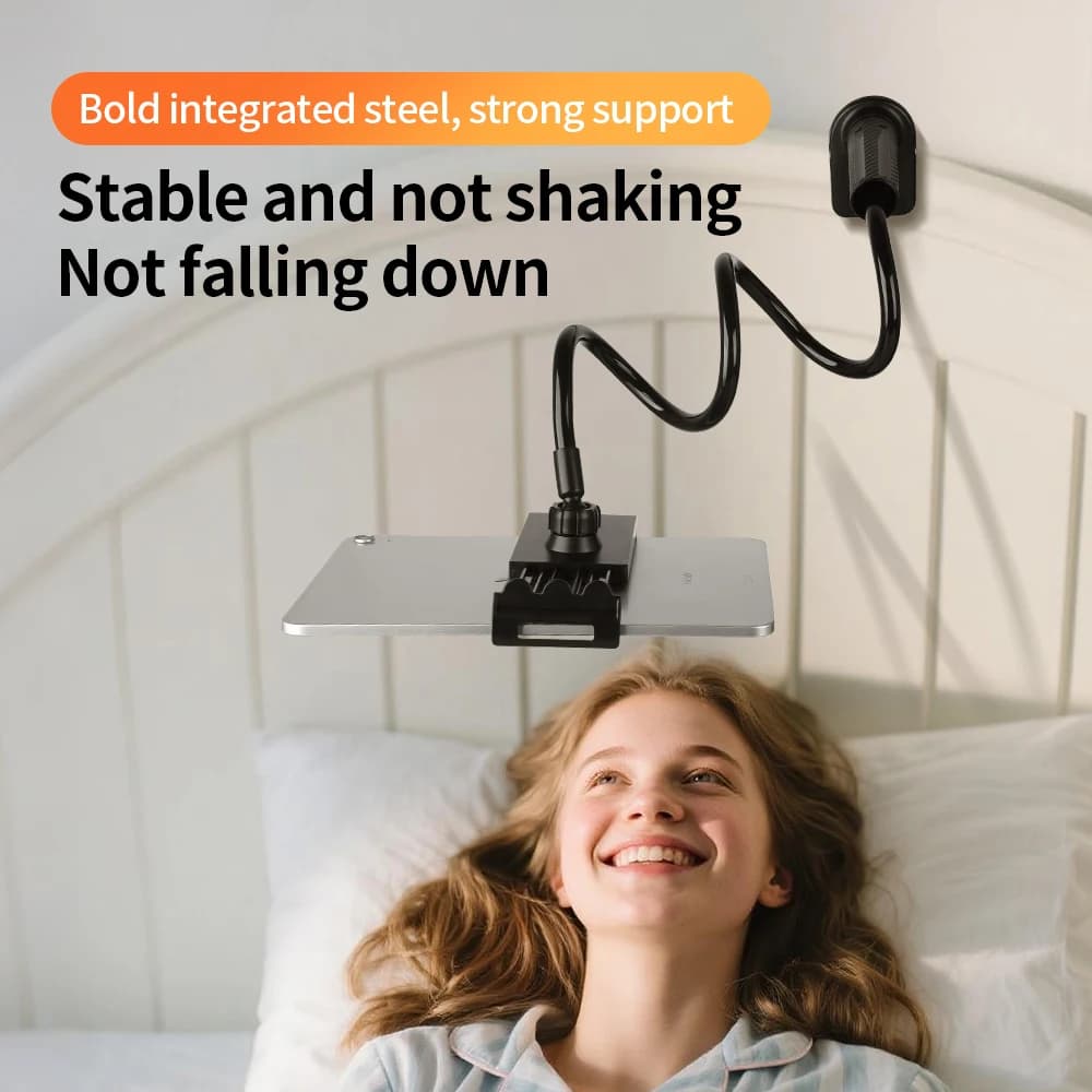 Staffa per tablet da 7-11 pollici Supporto per tablet a collo di cigno da scrivania Supporto per telefono con morsetto flessibile a braccio lungo per iPhone Xiaomi Smartphone Phone