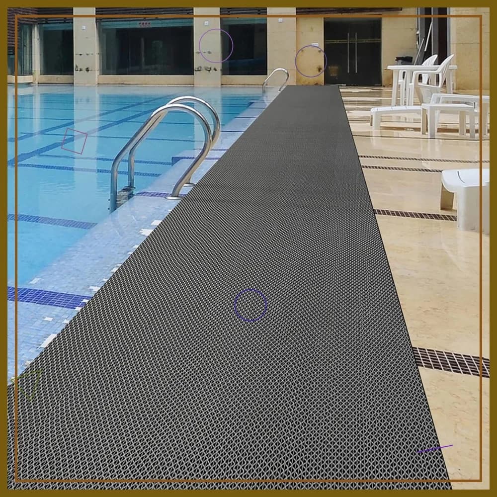 Tappetino Antiscivolo Drenante 3x10 Piedi, Tappeto Antifatica in PVC Resistente per Bagno, Garage, Ristorante, Grigio