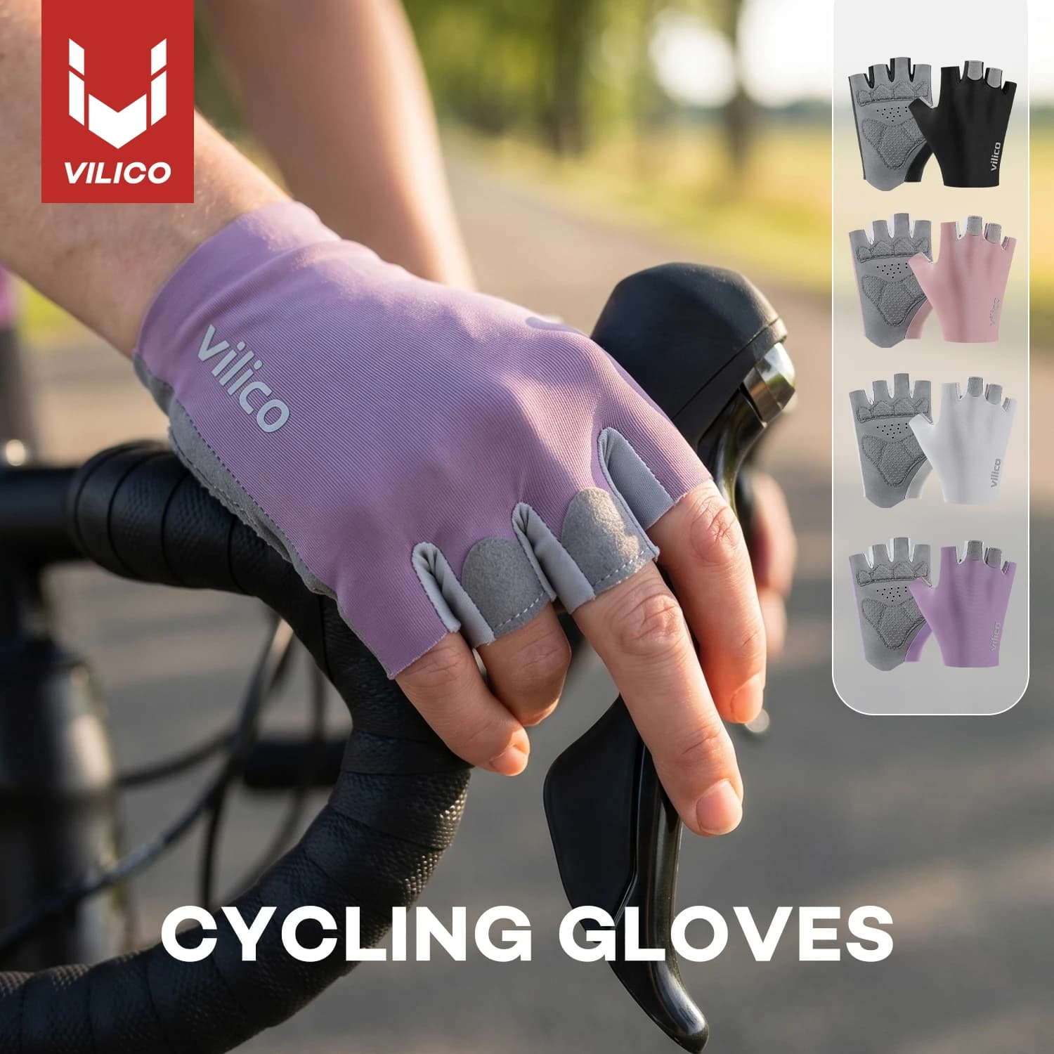 VILICO Women Half Finger Cycling Gloves Shock Absorbing Padded Breathable Anti-slip MTB Road Bike Bicycle Gloves