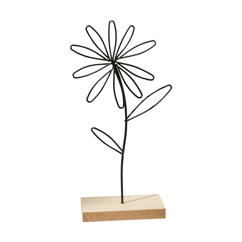 Iron Art Flower Ornament with Density Board Base Creative Craft Decor for Living Room TV Cabinet Wine Cabinet Indoor Display