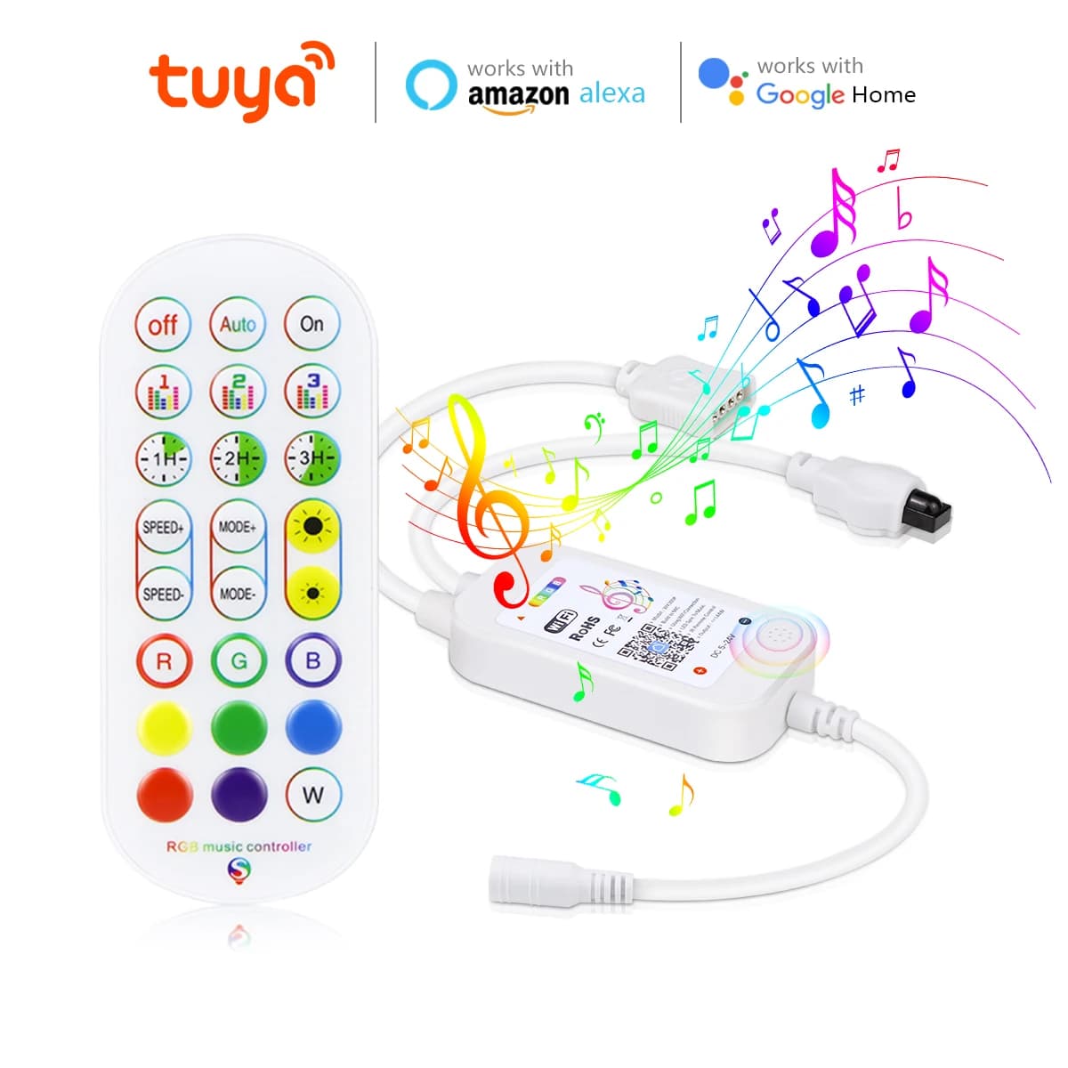 RGB LED controller for smart home, Tuya LED strip controller, WiFi switch for neon light 12V 5050/2835
