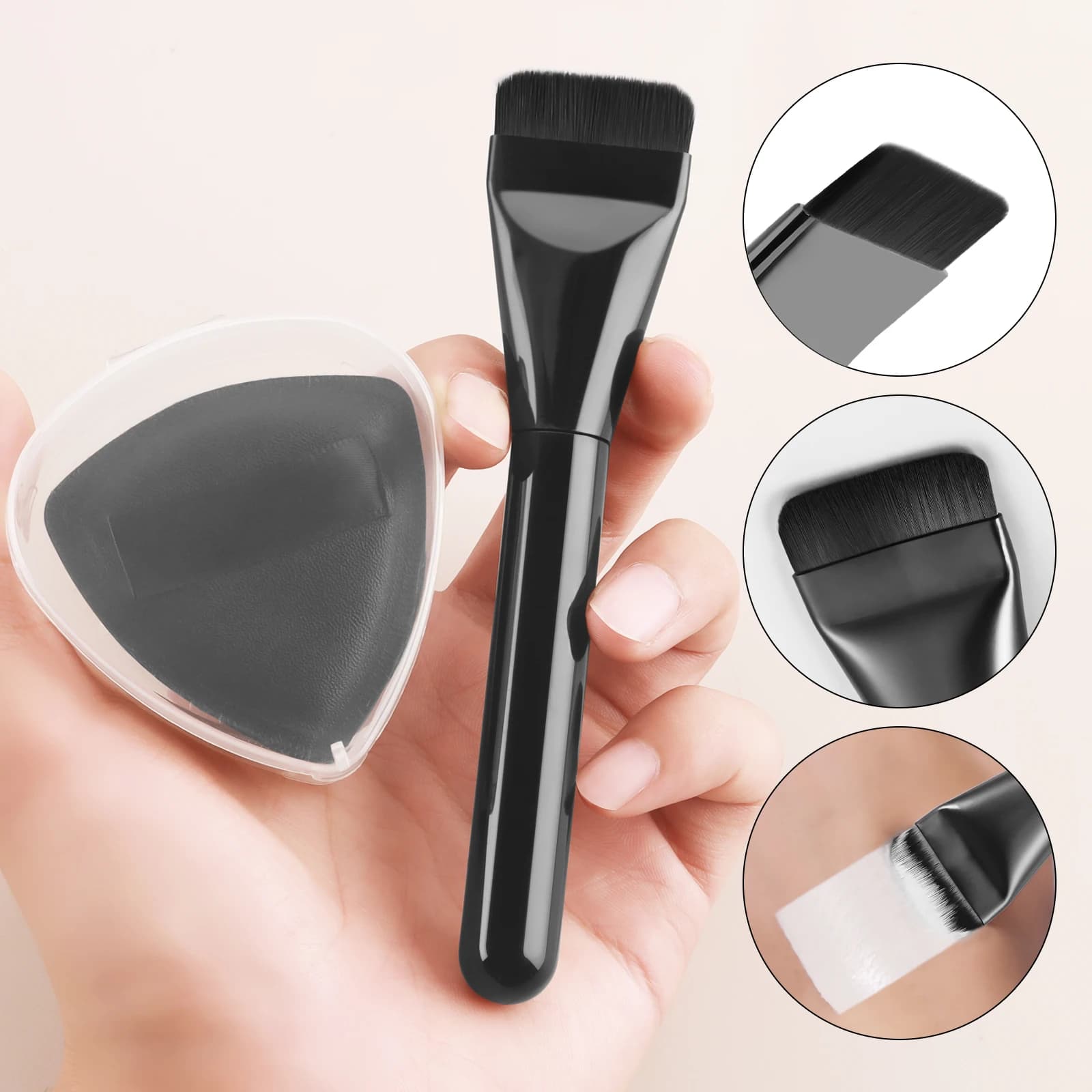 Straight line bottom brush Flat blade makeup brush Basic brush Liquid background Special brush for facial mask also