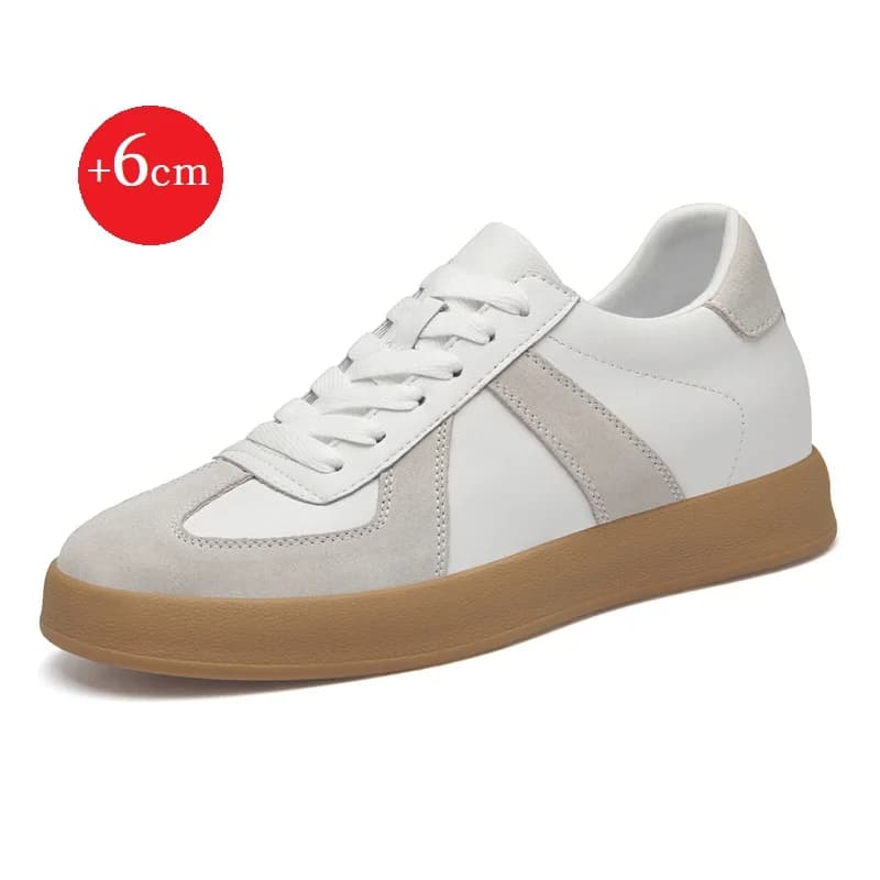 Scarpe con rialzo di altezza invisibile Scarpe da allenamento morale da 8 cm Scarpe da ginnastica casual traspiranti estive con altezza interna da uomo in vera pelle Retro Versatile Forrest Gump Scarpe da 6 cm