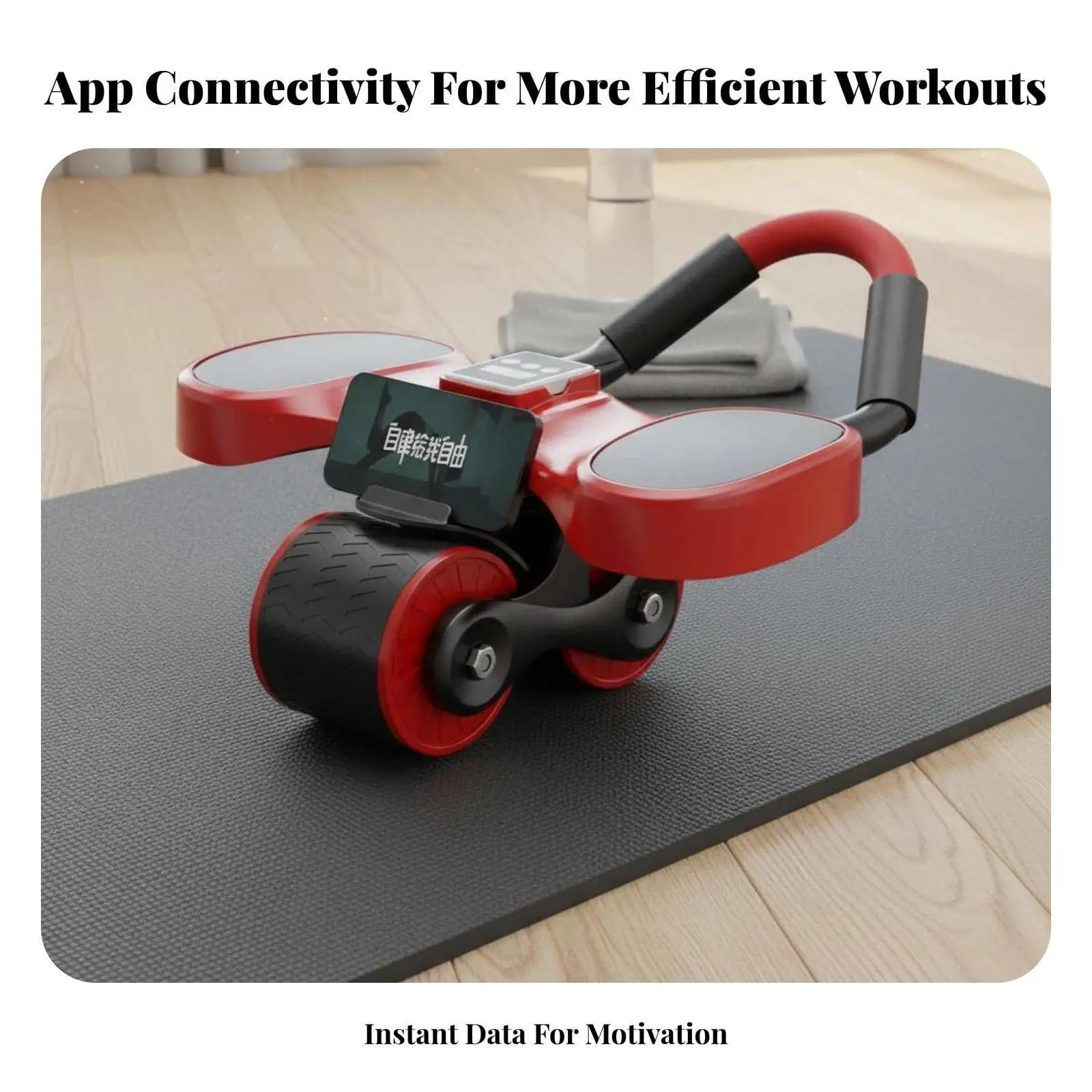Ab Roller Wheel with Elbow Support and Smart Counter for Full Body Workout Double Nonslip Fitness Equipment for Men Women