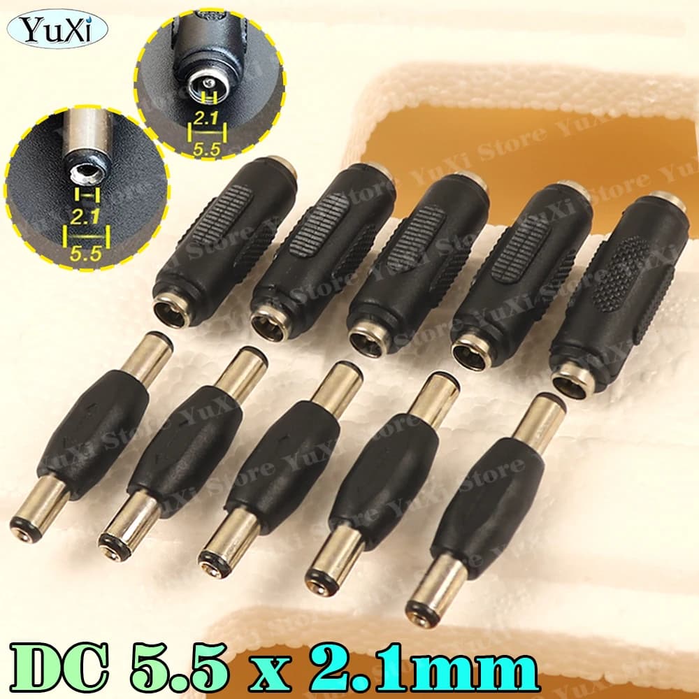 DC 5.5mm * 2.1mm Spina di Alimentazione Martinetti Maschio Femmina Presa del Connettore Per CCTV Camcer di Sicurezza Montaggio A Pannello Adattatore Striscia LED