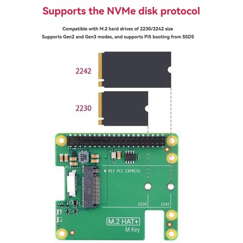 Per kit SSD da 512 GB compatibile con PCIe Gen3 M.2 HAT+NVME SSD per 5 TCES