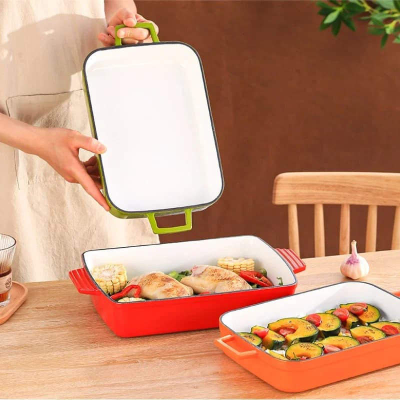 Glazed cast iron baking tray Induction cooker Barbecue grill Fish steak Pane Bakeware baking dish