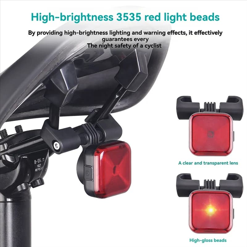 ABHT-Luce lampeggiante posteriore per bicicletta Accessori per luci posteriori per bici ricaricabili Fanale posteriore a sgancio rapido