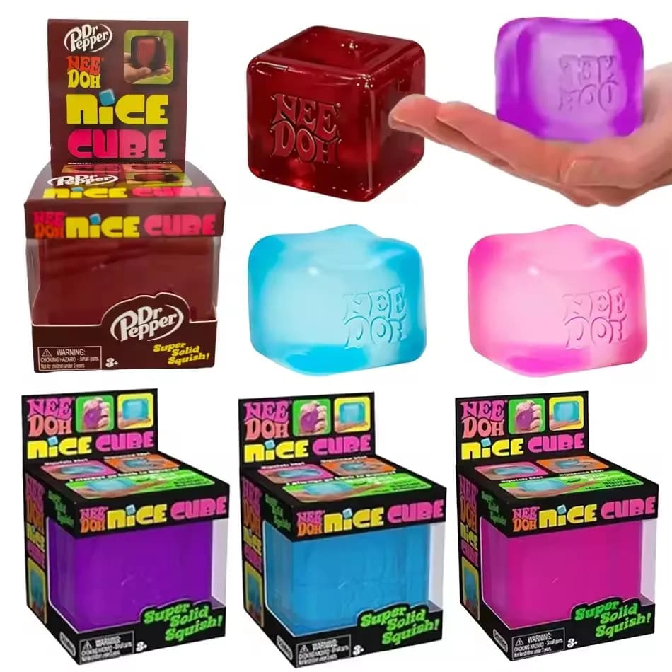 Giocattolo Antistress Nee Doh Cube di Tendenza, Morbido Giocattolo Sensoriale in Gelatina per Bambini e Adulti