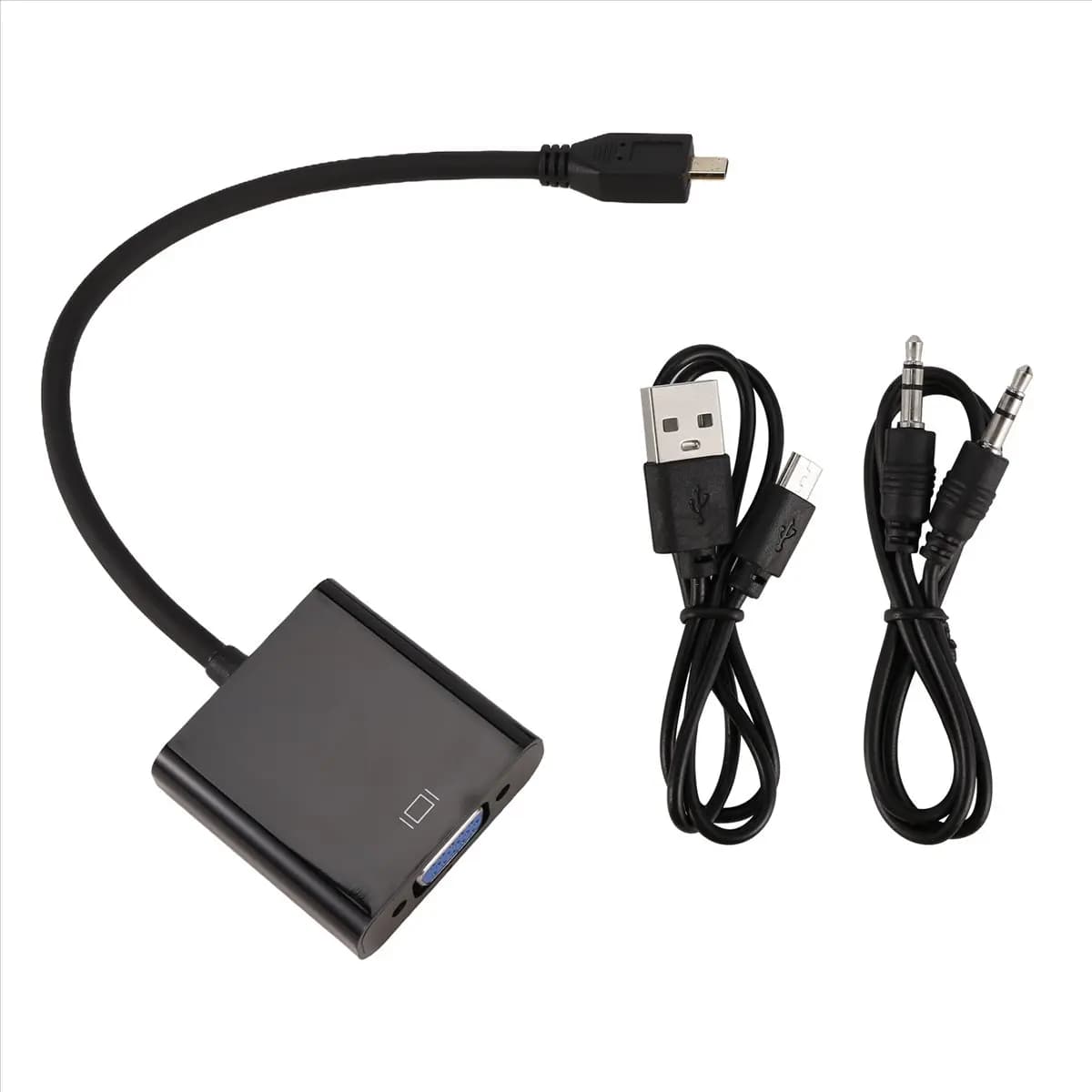 T64C! Adapter cable from micro-HDMI to VGA, 1080P video converter with audio jack and USB power cable for Xbox, camera, Raspberry Pi 4