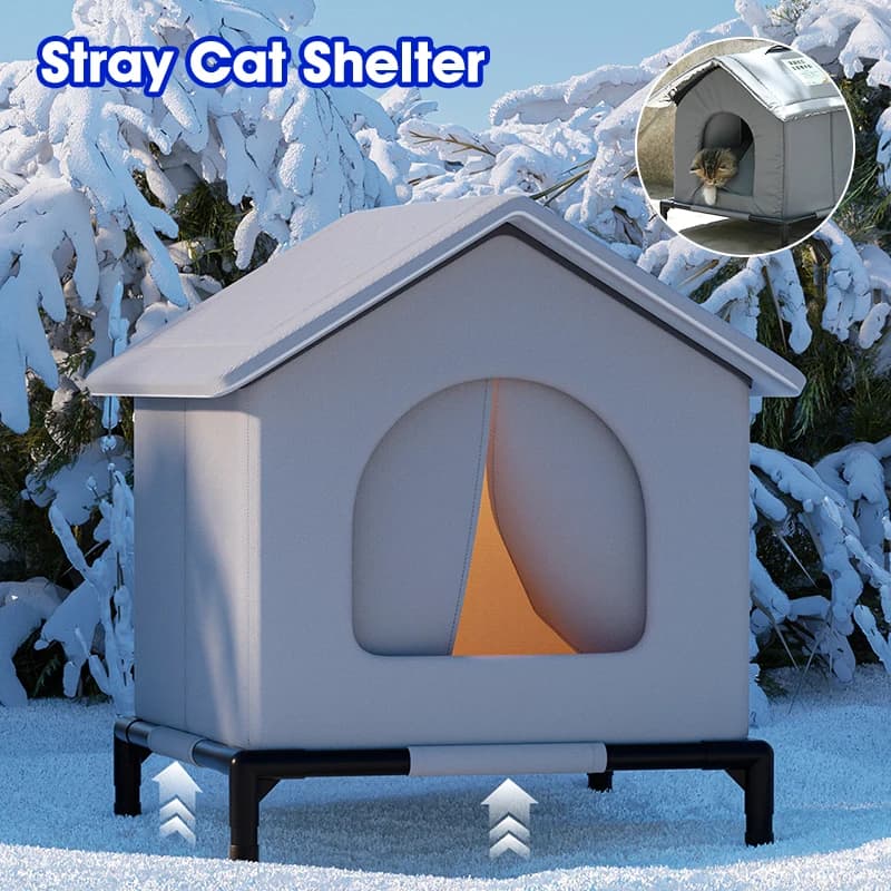Cuccia per gatti all'aperto Impermeabile all'aperto Inverno Caldo Grotta per animali domestici Letti per dormire Resistente alle intemperie Riparo per gatti Feral Casa per cani e gatti