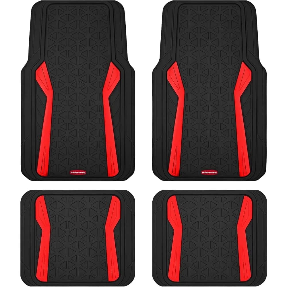 Tappetini Auto in Gomma per Tutte le Stagioni, Set Completo Resistente, Antiscivolo, Universali per Auto, SUV, Camion e Furgoni