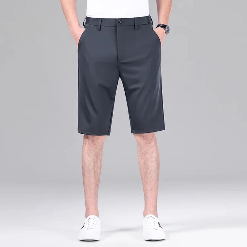 Simple Minimalist Men Outdoor Chino Shorts Anti Crease Soft Touch Fabric Tailored Cut Summer Commuting Knee Bottoms