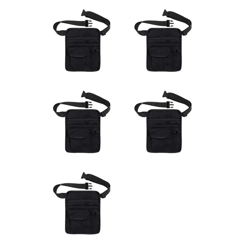 BAAJ-5X Server Waist Pouch, Quality Restaurant Waiter Waist Pouch Bag With Adjustable Belt, Utility Money Bag, Serving Apron
