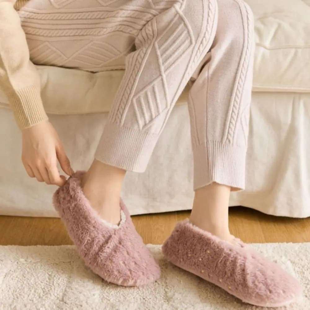 Cute Star Dots Thick Thermal Socks Coral Fleece Anti Slip Sleeping Slipper Socks Hosiery Foot Warmer Winter Warm Sock Indoor