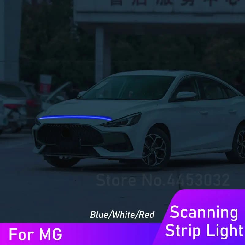 DRL HA CONDOTTO LA Striscia di Luce del Cofano Dell'automobile Per MG HS ZS MG3 MG5 MG6 MG7 12V Effetto di Scansione Lampada di Marcia Diurna Accessori