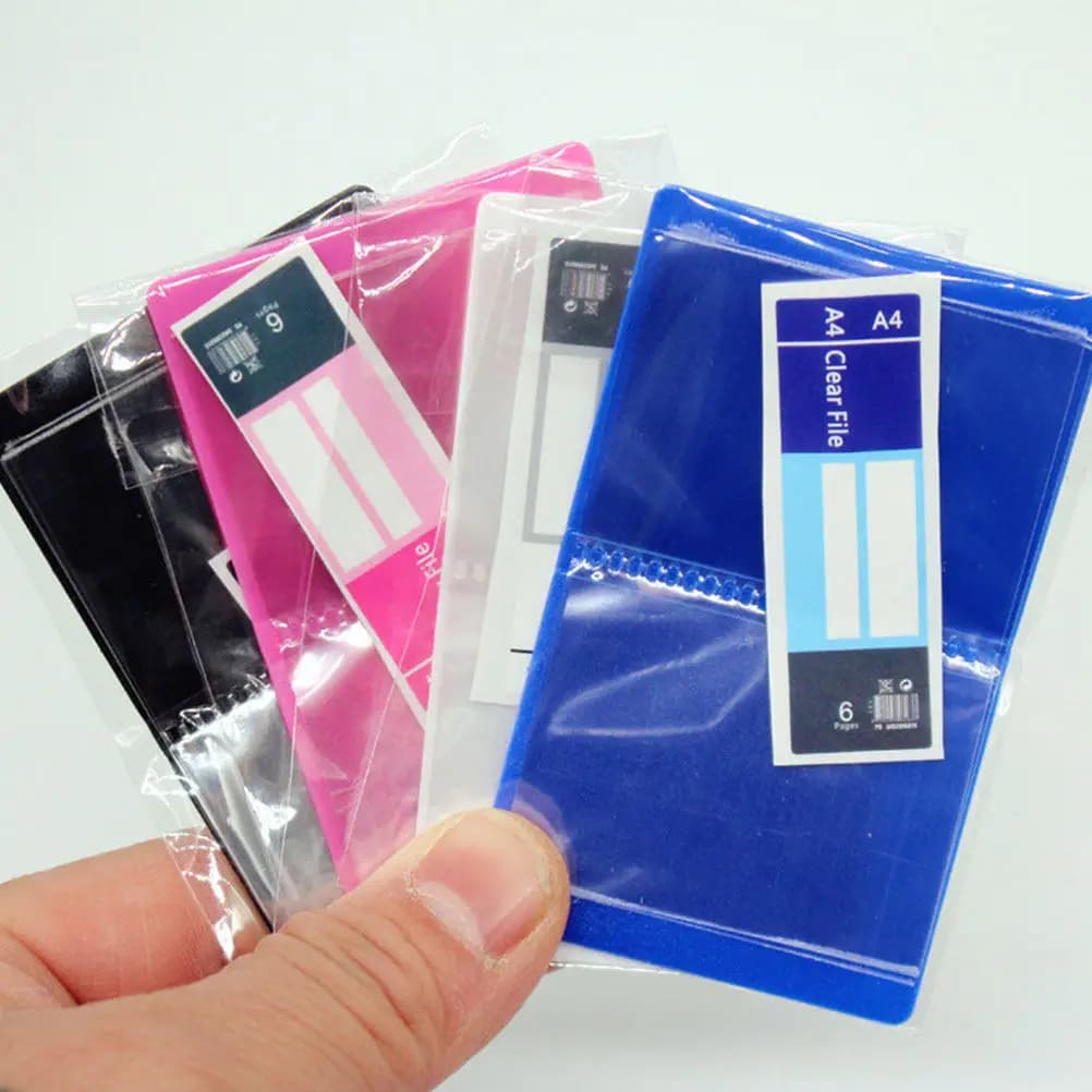 Set di 4 Mini Cartelle Portadocumenti Realistiche per Decorazione Fai-da-Te di Case delle Bambole e Studi