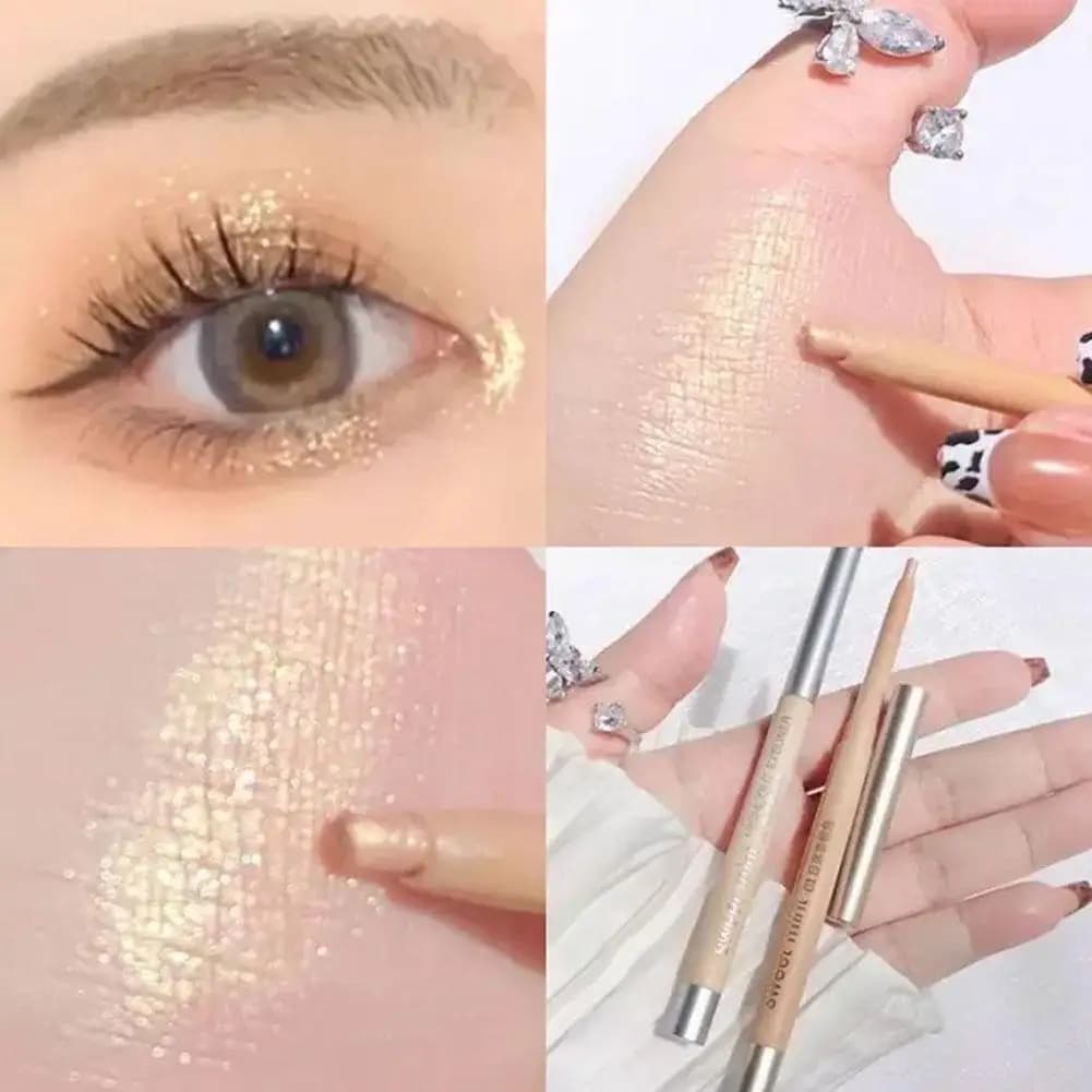 Sweet mint lying silk kiss pencil glitter shadow natural pen long lasting waterproof shiny eyeliner contour pen stick makeup