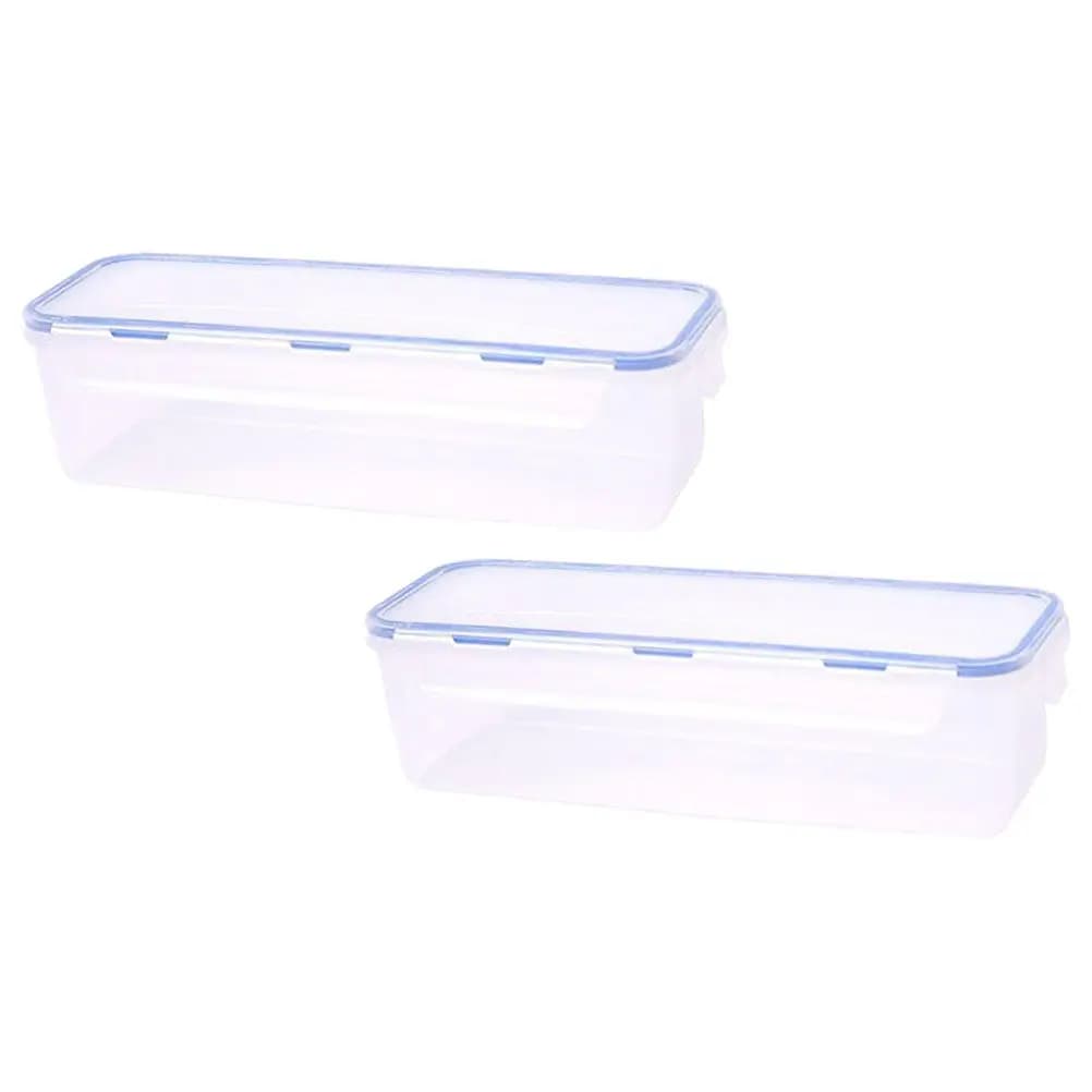 2 Contenitori Ermetici Rettangolari per Alimenti, Organizer per Pasta e Noodle, Contenitore Sigillato per Frigorifero