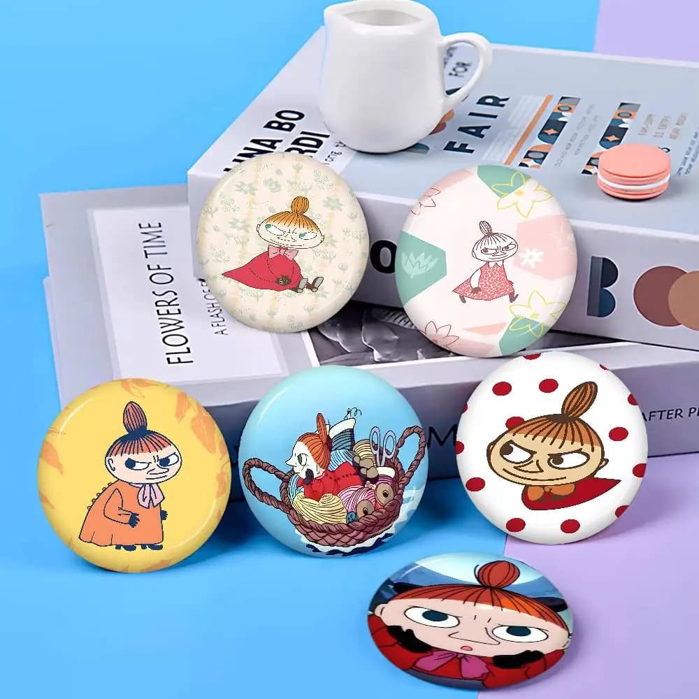 Anime L-LittleS M-My 58mm Cute Anime Figure Icon Badge Handmade Tinplate Brooch for Backpack Clothes Chest Ornament Gifts