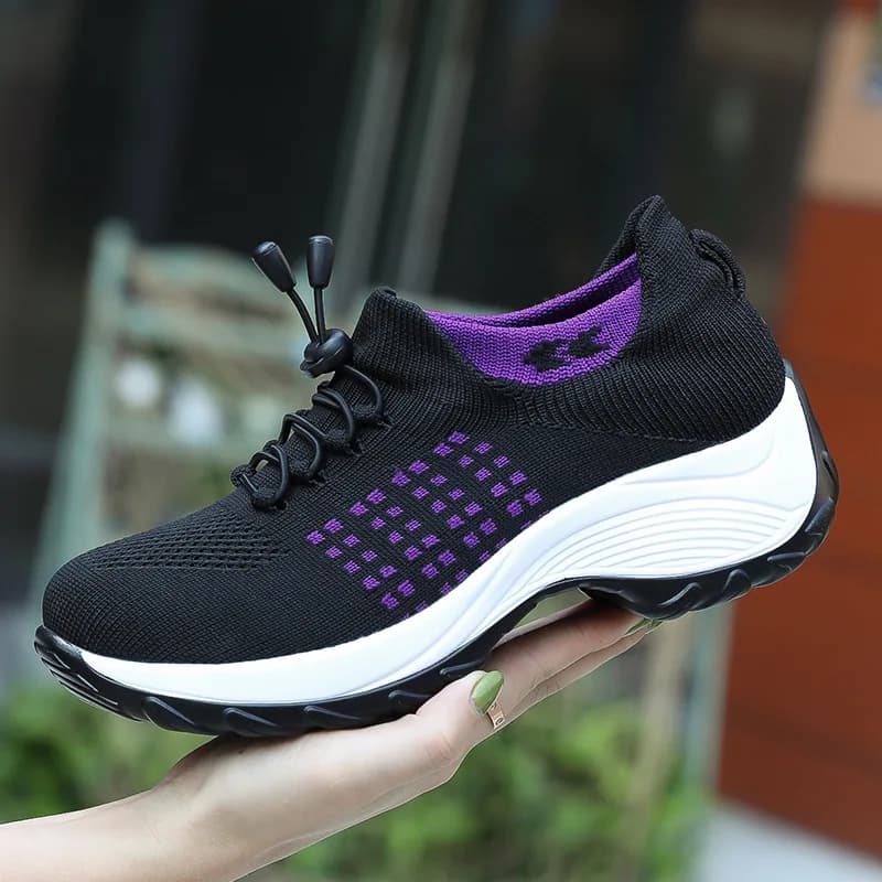 Sneakers da Donna alla Moda, Scarpe Casual Traspiranti in Rete, Sneakers con Piattaforma, Slip-On, per Fitness, Camminata e Corsa
