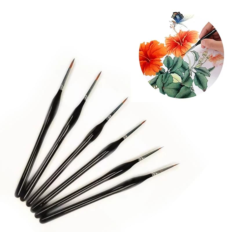 Premium Miniature Detail Brush 0.6cm Fine Tip Paint Brush Mini Paint Brush Set For Acrylic Watercolor Oil Detail Paint Brush Set