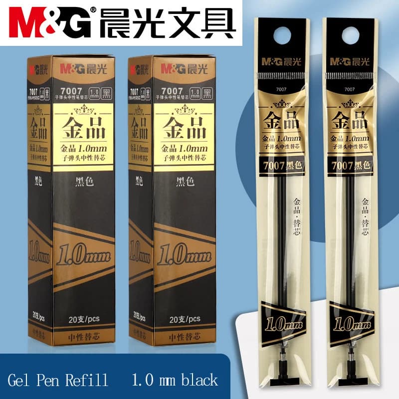 Ricarica per Penna Gel M&G, Punta Nera 1.0mm, Adatta per Studenti e Uso Ufficio, Compatibile
