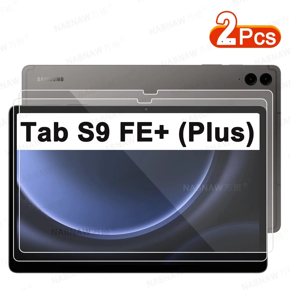 2 pezzi HD protezione schermo antigraffio in vetro temperato per Samsung Galaxy Tab S9 FE + Plus pellicola tablet SM-X610 X616B da 12,4 pollici