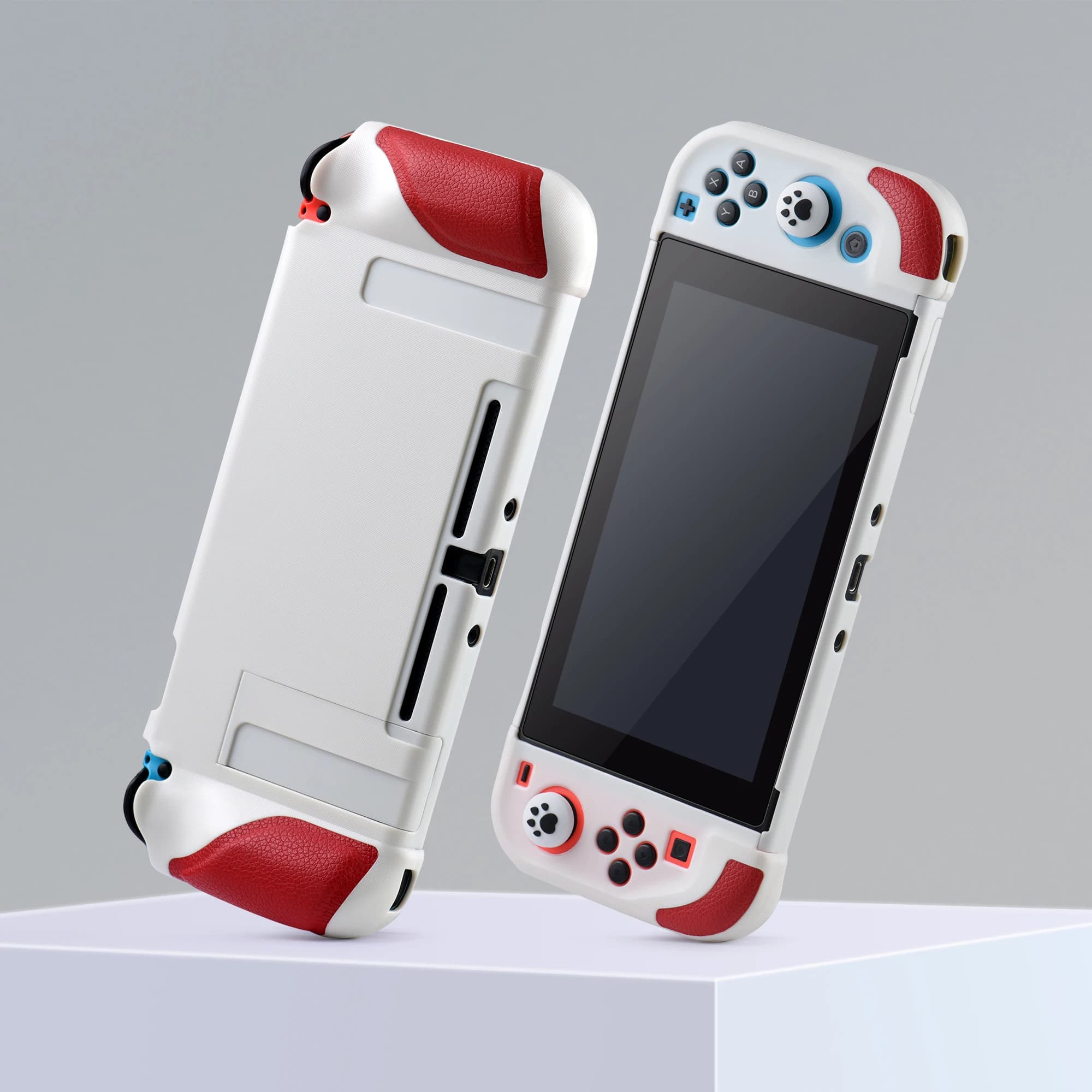 Adatto per custodia protettiva all-in-one NS Switch, custodia portatile per console di gioco Nintendo Switch con impugnatura in pelle