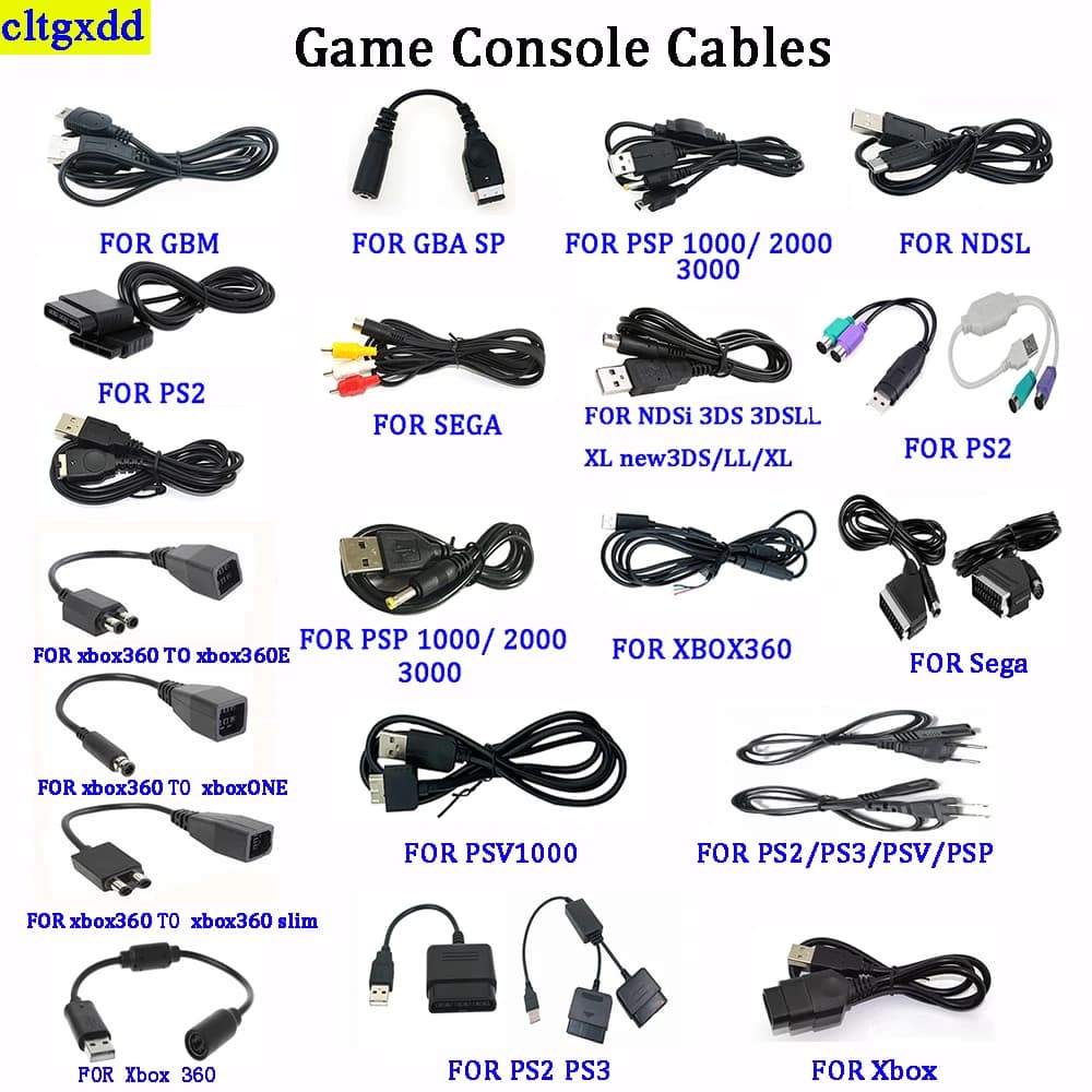 1 pezzo per GBM/GBA SP/PSP1000 2000 3000/Xbox/xbox360/PS3/PS3 adattatore di alimentazione ca convertitore di cavo accessori per cavi di trasmissione