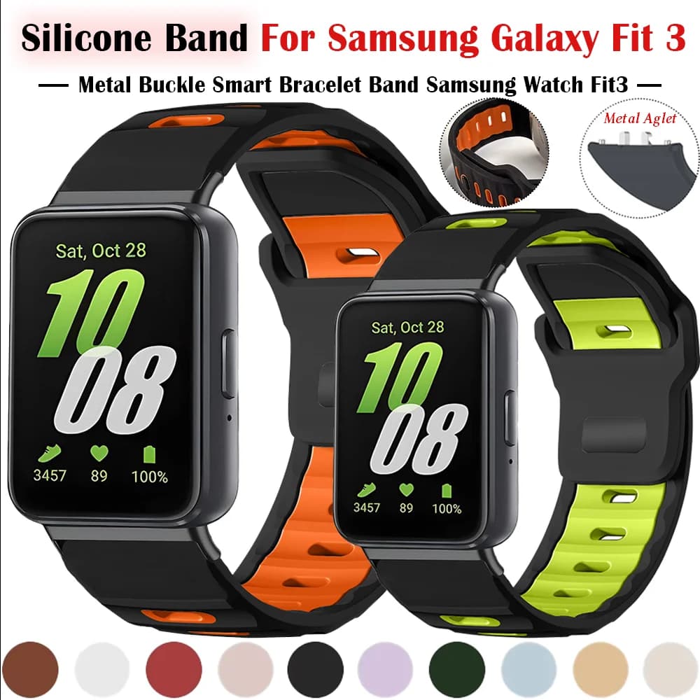 Cinturino sportivo in silicone per Samsung Galaxy Fit 3 Smart Watch Braccialetti di ricambio regolabili per cinturino Samsung Galaxy Fit 3