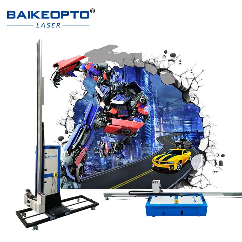 Stampante da parete a getto d'inchiostro UV doppia TX800 a cinque colori CMYK+W e stampante da parete UV 3D per pareti e pavimenti 2in1/stampante da terra UV