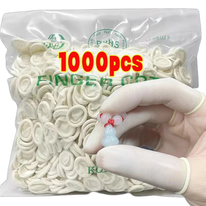 1000 Pezzi Guanti Protettivi Monouso per Dita in Gomma Naturale Antiscivolo Antistatici in Lattice