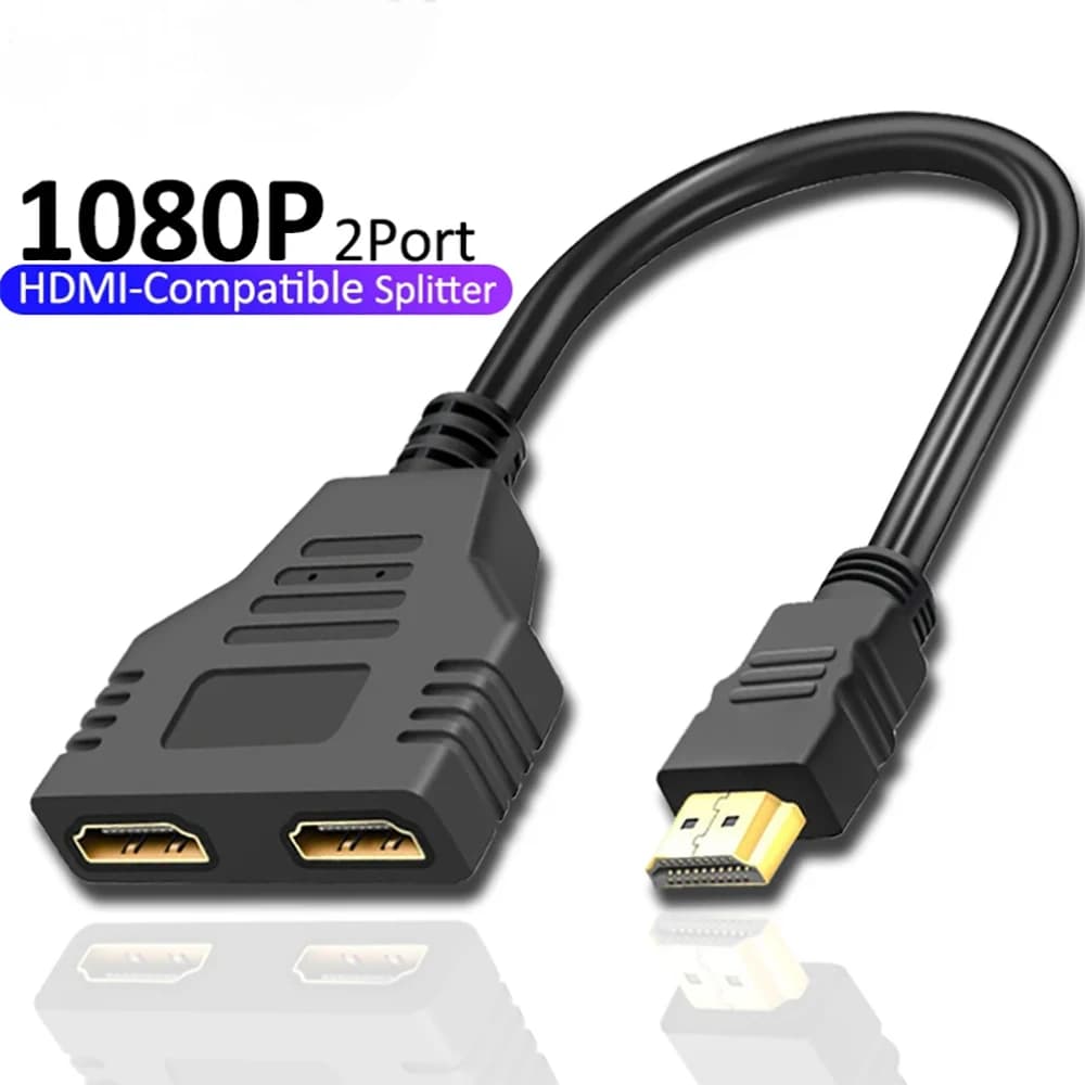 Cavo splitter HDMI maschio 1080P a doppio HDMI femmina Cavo adattatore splitter HDMI da 1 a 2 vie, supporta due TV allo stesso tempo