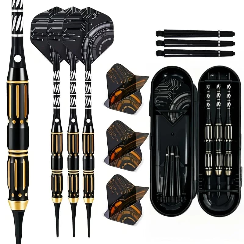 23g Soft Dart Set, High-Quality Carved Brass Dart Body, Including an Additional 20 Replacement Soft Tips.