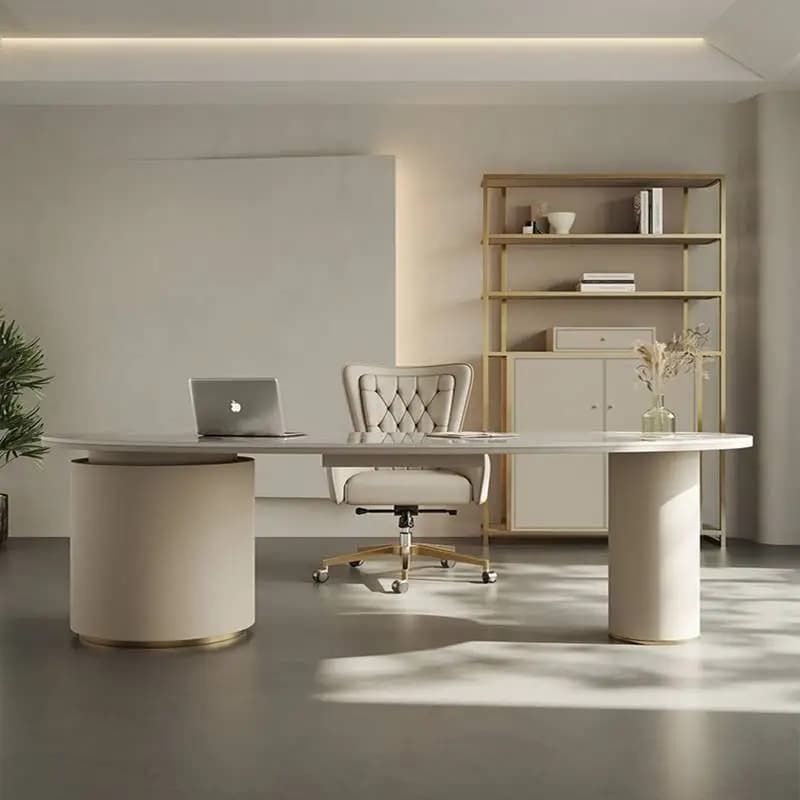 Scrivania da Ufficio di Design con Cassetti Portaoggetti, Organizer per Computer, Scrivania da Gaming e Studio, Mesa Para Computador, Arredamento per Ufficio