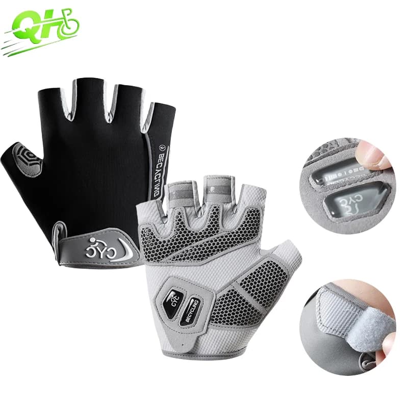Cycling Gloves for Women's Motorcycle Gym Fitness Electric Scooter Silicone Gel Liquid Wearable Guantes Gym Mujer Gloves Half Fins