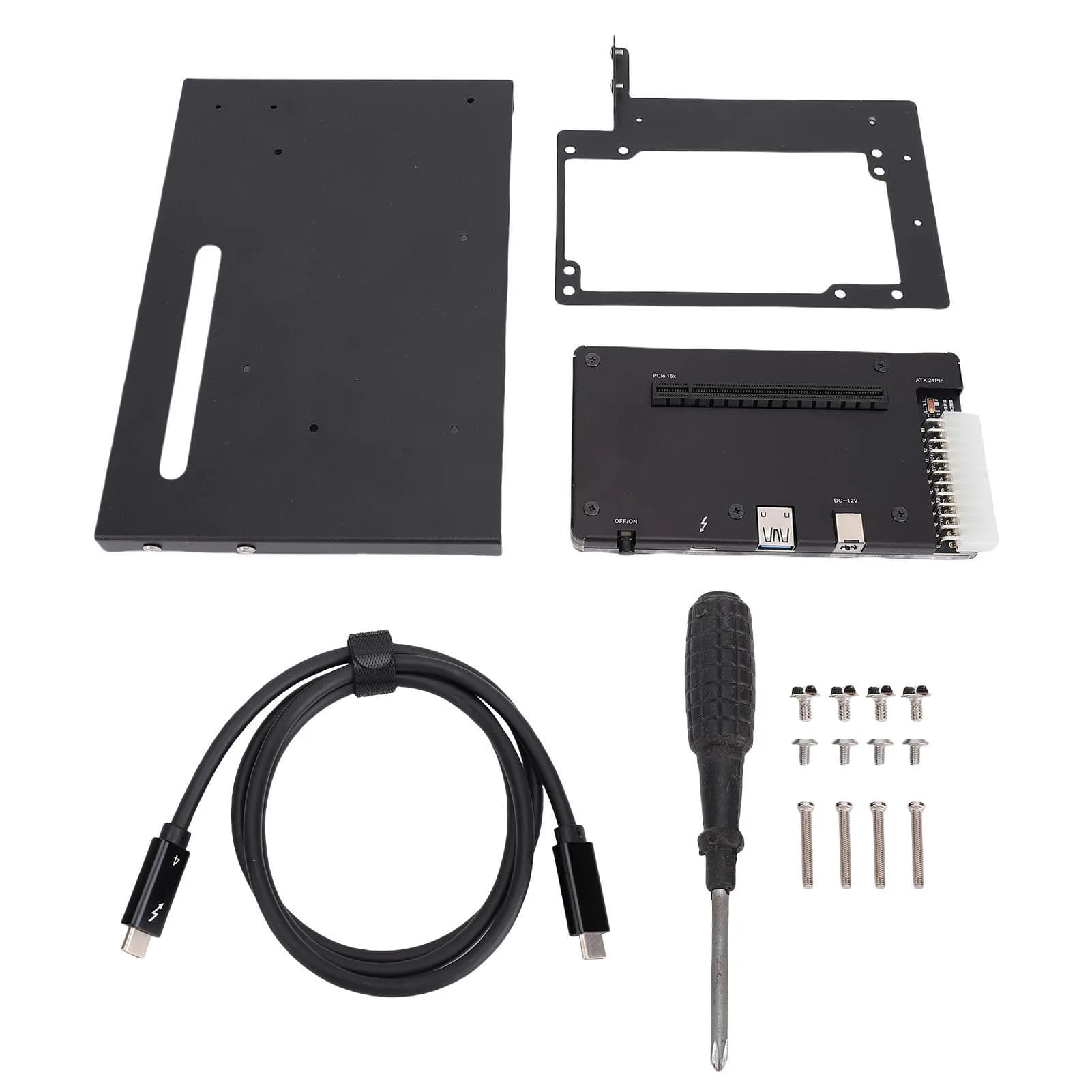 Dock di Espansione per Scheda Grafica Compatibile con Slot PCIE 16X, Interfaccia 24Pin, Cavo Dati 1M, Supporto ATX, Struttura Robusta, Dock GPU Esterno