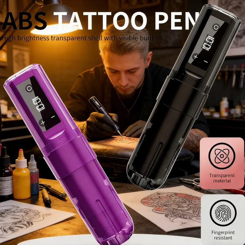 High Efficiency Wireless Tattoo Pen, 3.5mm Race Tattoo Machine and 1600mAh Battery, Permanent Makeup Laptop and Accessories