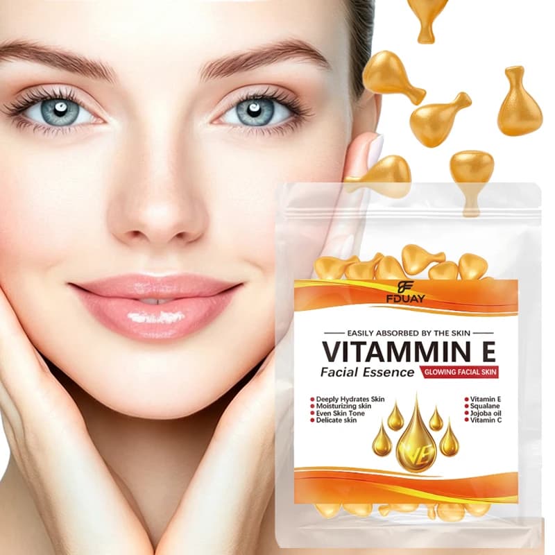Vitamin E Deep Moisturizing Capsule Essence Plant-Based Squalane & Vitamin C Hydrating Skin Smooth Formula for Deep Hydration