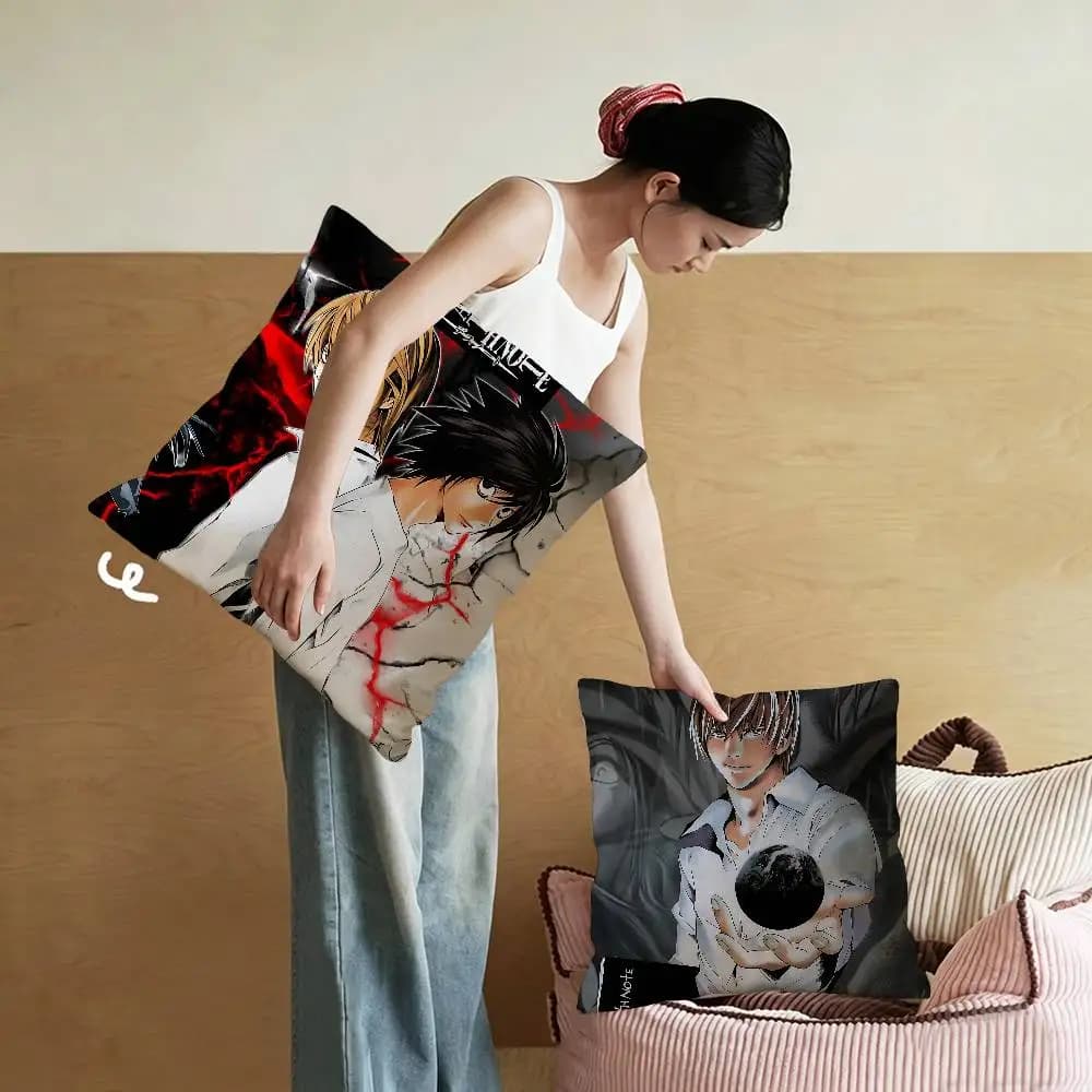Hot Anime Death Note Pillow Cover for Bedroom Room and Living Room Sofa Decorative Cushion Cover