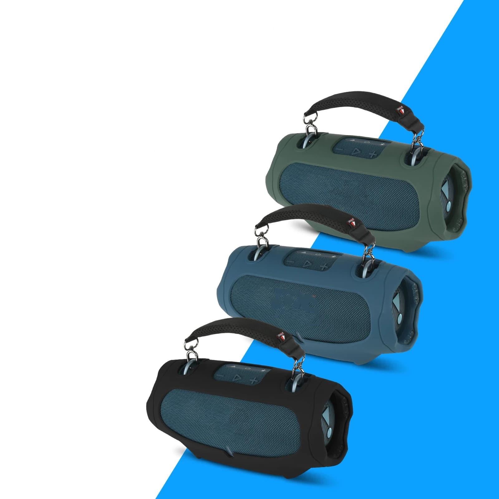 Custodia Protettiva in Silicone per Altoparlante Bluetooth JBL Xtreme 4 con Cinghia da Polso Blu Nero