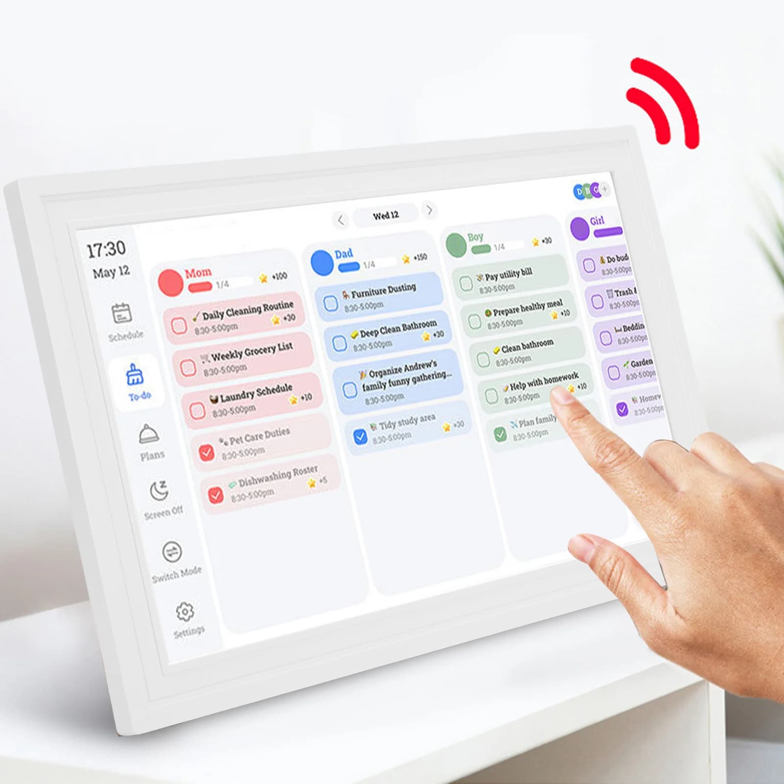 【CALDO】 Calendario digitale intelligente Touchscreen HD da 15,6 pollici WiFi Cornice digitale Calendario familiare con APP per Android 9.0