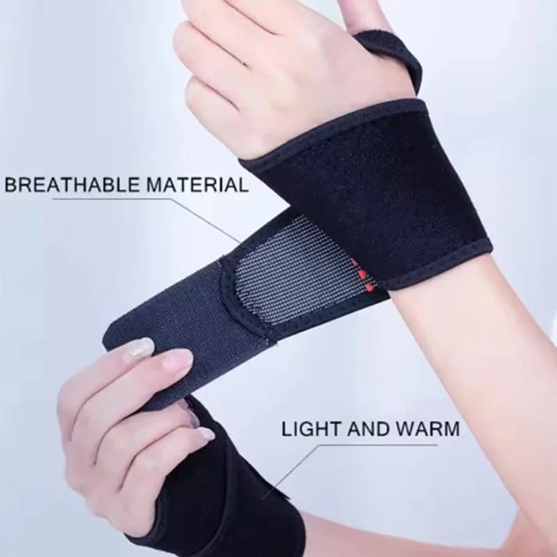 Fascia da Polso Autoriscaldante Regolabile con Magneti in Tormalina, Scaldamani a Compressione per Sollievo dal Dolore e Supporto, con Funzione Igienizzante