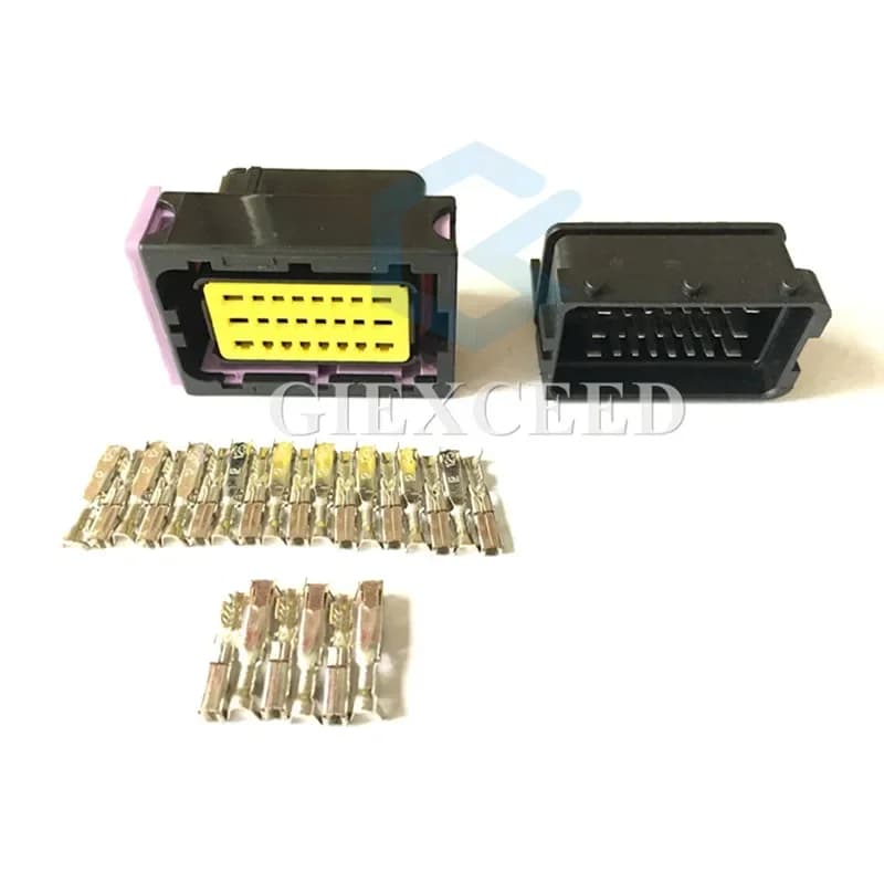 24 Pin 24 Way FCI 211PC249S0005 HCCPHPE24BKA90F Automotive Connector AC Assembly Male Female Auto ECU PCB Socket Black Plug