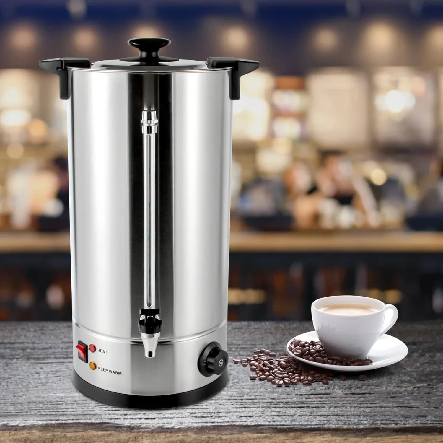 Stainless Steel Large Capacity Hot Water Dispense,110V Commercial Hot Water Dispense Boiler Instant Boiling Machine Heater Electric Kettle Temperature Control for Coffee Tea with Faucet Tap-25L