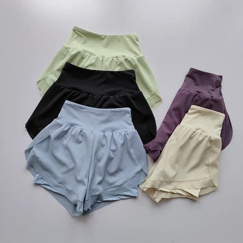 Women's Summer Shorts with High Waist, In Network Breathable Double Layer, Rapid Drying, for Gym, Fitness, Running, Cycling and Yoga