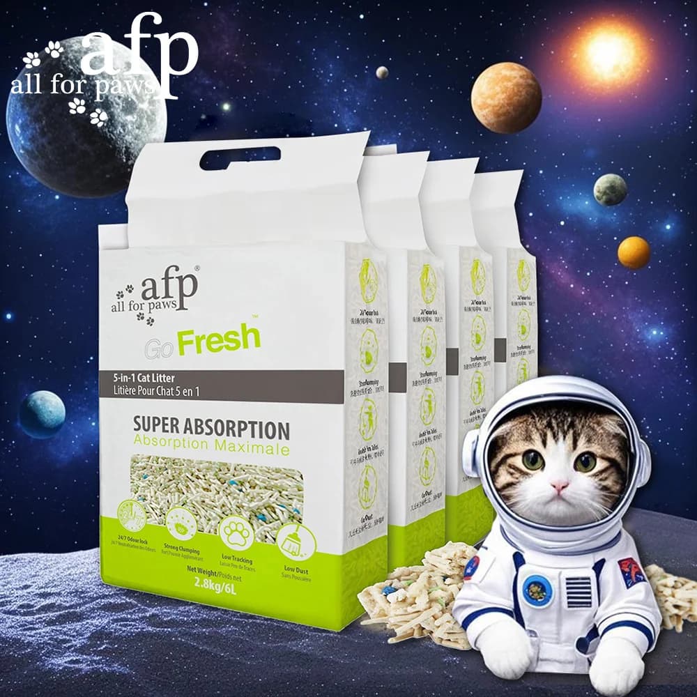 All For Paws Lettiera per Gatti 5-in-1 in Tofu, 24.64 lb/4pz, con Sabbia Spaziale, Agglomerazione Rapida Naturale, Inodore, Lettiera in Tofu per Gatti, Offerta Speciale 6.2 lb/Confezione