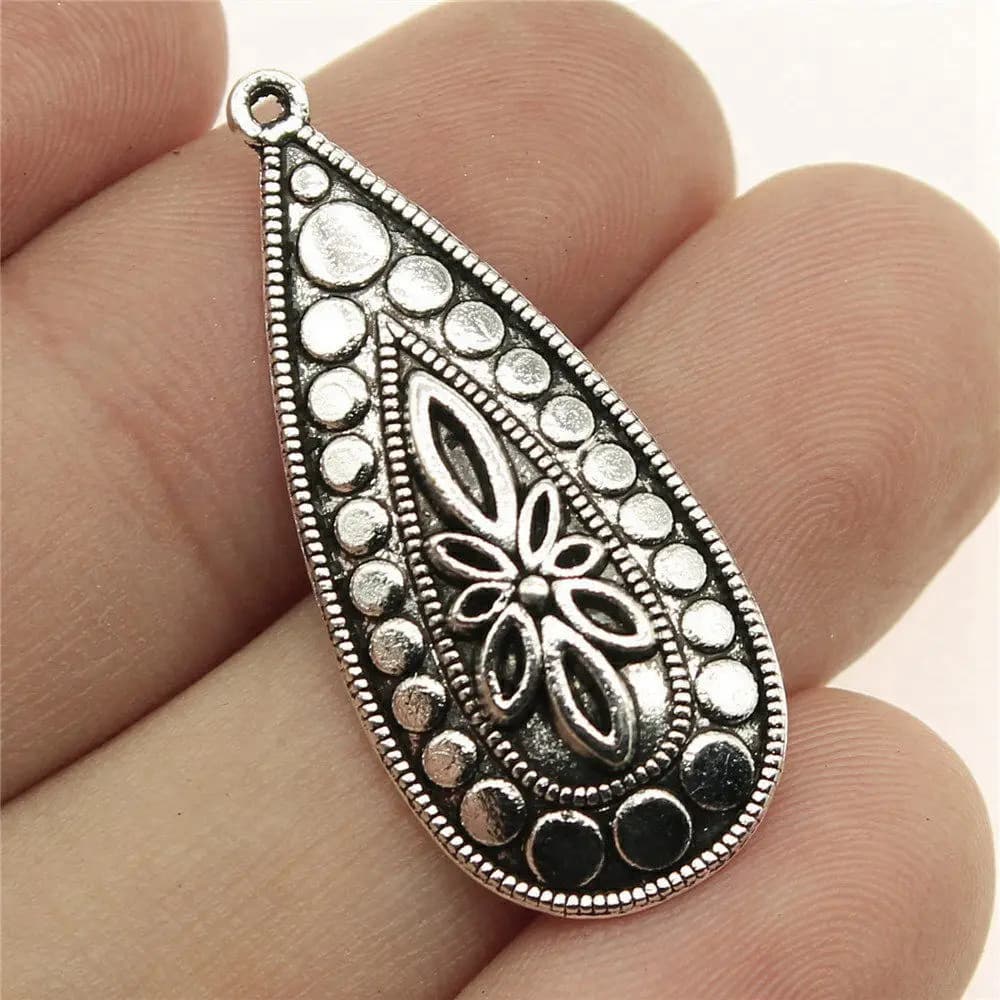 Branch Hollow Teardrop Charm Pendant Alloy Nature Forest Pendant For DIY Bracelet Necklace Jewelry Making Supplies