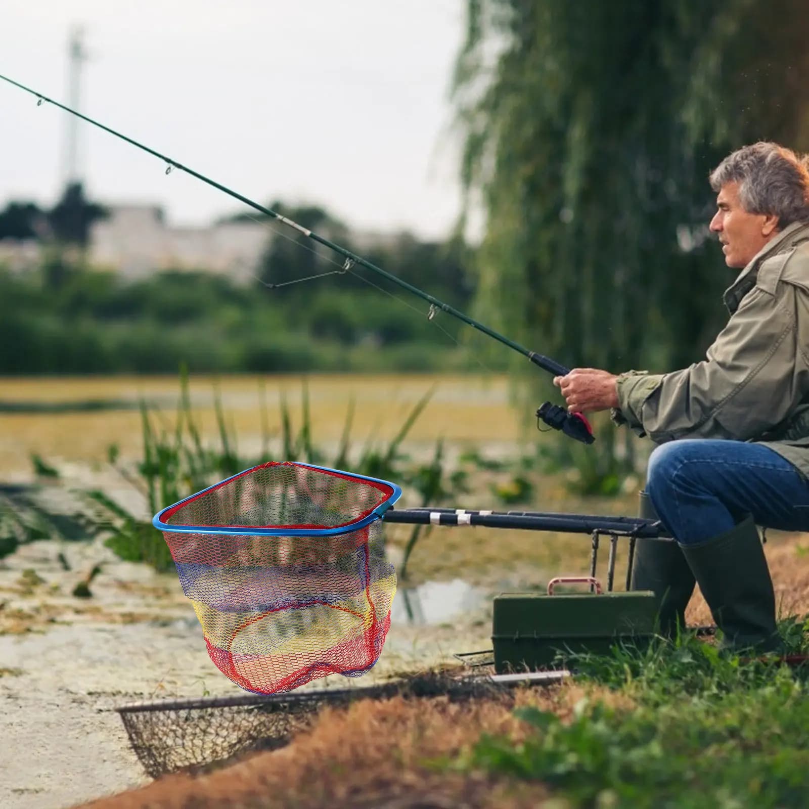 Rete da Pesca con Telaio in Lega di Alluminio, Design Robusto e Indeformabile, Rete Portatile per Catturare e Rilasciare i Pesci in Modo Sicuro e Facile